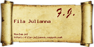 Fila Julianna névjegykártya